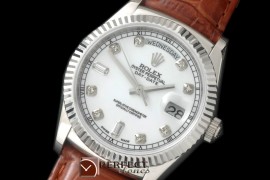 RLDDS60021L DayDate Fluted White Diam SS/LE Asian Eta 2836