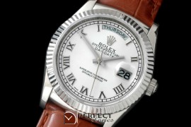 RLDDS60011L DayDate Fluted White Roman SS/LE Asian 2836