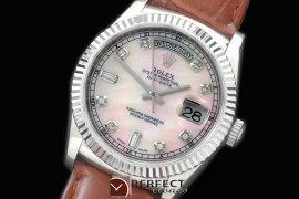 RLDDS60027L DayDate Fluted M-Pink Diam SS/LE Asian Eta 2836