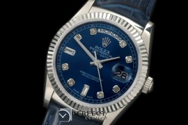 RLDDS60025L DayDate Fluted Blue Diam SS/LE Asian 2836