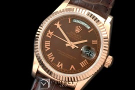 RLDDR60114L DayDate Fluted Brown Roman RG/LE Asian 2813