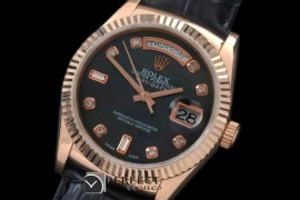 RLDDR60127L DayDate Fluted M-Black Diam RG/LE Asian 2813