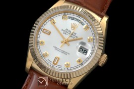 RLDDF60022L DayDate Fluted Silver Diam YG/LE Asian 2836