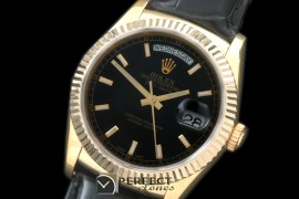 RLDDF60003L DayDate Fluted Black YG/LE Asian 2836