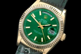 RLDDF60104L DayDate Fluted Green YG/LE Asian 2813