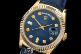 RLDDF60026L DayDate Fluted Blue Diam YG/LE Asian 2836