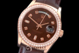 RLDDR60024LD DayDate Diam Bez Brown Diam RG/LE Asian 2836