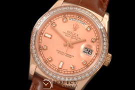 RLDDR60025LD DayDate Diam Bez Rose Diam RG/LE Asian 2836
