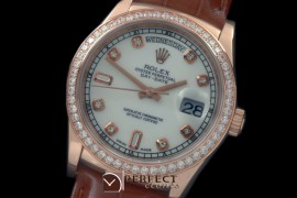 RLDDR60021LD DayDate Diam Bez White Diam RG/LE Asian 2836