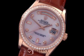 RLDDR60029LD DayDate Diam Bez M-Pink Diam RG/LE Asian 2836