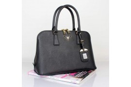 PR0837-01 BN0837 Saffiano Solid Color Leather Tote Black