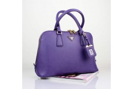 PR0837-05 BN0837 Saffiano Solid Color Leather Tote Purple