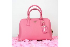 PR0837-06 BN0837 Saffiano Solid Color Leather Tote Pink