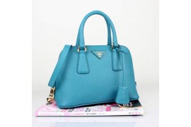 PR0838-03 BN0838 Saffiano Solid Color Leather Tote Light Blue