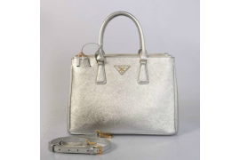 PR2274-31 B2274 Saffiano Solid Color Leather Tote Platinium