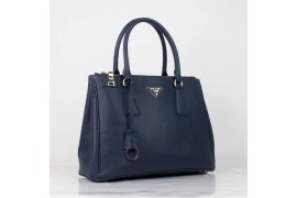 PR1786-02 BN1786 Saffiano Solid Color Leather Tote Dark Blue