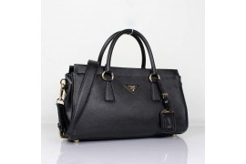 PR1849-1 BN1849 Saffiano Leathe Tote Black