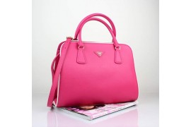 PR2609-02 BN2609 Saffiano Solid Color Leather Tote Peach Red