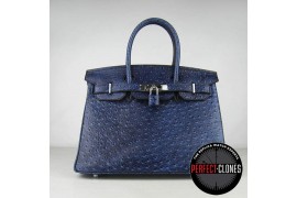 HE-30-1053 Birkin 30cm Dark Blue - Ostrich