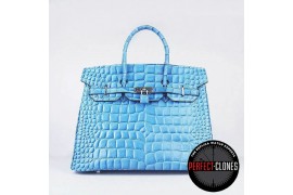 HE-35-1049 Birkin 35cm Light Blue - Gator