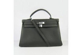 HE-K35-1001 Kelly 35cm Black - Togo Standard