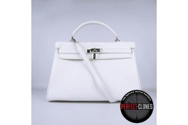 HE-K35-1016 Kelly 35cm White - Togo Standard