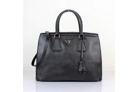 PR1883-1 B1883 Saffiano Leather Medium Tote Black