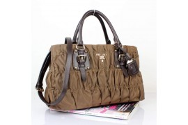 PR9756-13 BN9756 37cm Gaufre Fabric Tote Brown