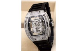 W-RM-052-1001 RM052 Skull Tourbillon SS/RU Black Asian 21J Decor