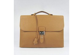 HE-DP-03 Depeches Breifcase H2813 Light Brown - Togo Standard