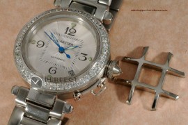 CARPS10005 Pasha 32mm Convex Grid Diamond - Stainless Steel Conv