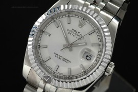 RDJMS10004 SS Silver White Dial Stick Markers Swiss Eta 2836-2