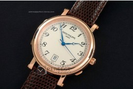 PP10051 Calastrava 5053 RG White Dial Swiss Eta 2824-2