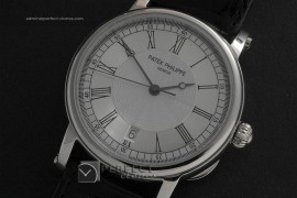 PP10053 Calastrava 5053 WG Silver Dial Swiss Eta 2824-2