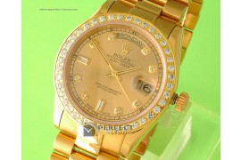 RLDDF10022 Full Gold Gold Dial Diamond Bez/Markers Eta 2836-2