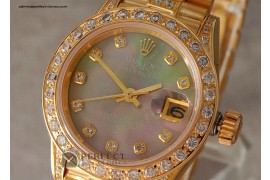 RDJLF10025 FG President MOP Green Dial Diamond Markers Eta 2671