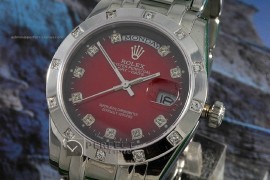 RLDDS10081 SS Masterpiece Maroon Dial Diamond Markers Eta 2836-2