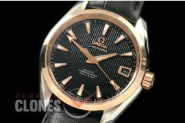 OMAT385-127 Aqua Terra Ladies SS/RG/LE Black Stk A-2824
