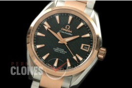 OMAT385-127S Aqua Terra Ladies SS/RG Black Stk A-2824