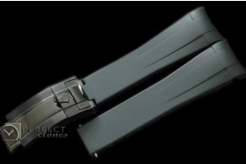 RLRU10011 Black Rubber Strap 20/18 with PVD Insignia Clasp