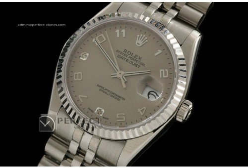 RDJMS10038 SS Grey Dial Diam/Num Markers Eta 2836-2