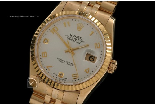 RDJMF10027 FG White Dial Jubilee Diam/Num Markers Eta 2836