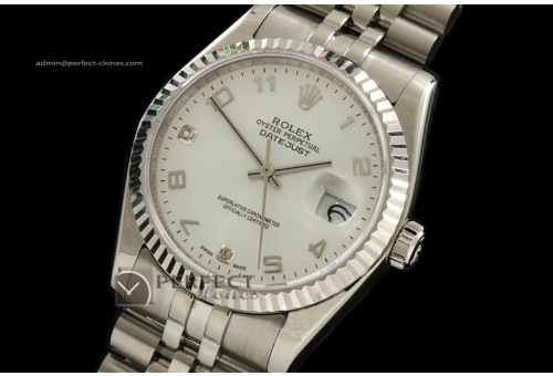 RDJMS10039 SS Silver Wht Dial Diam/Num Markers Eta 2836