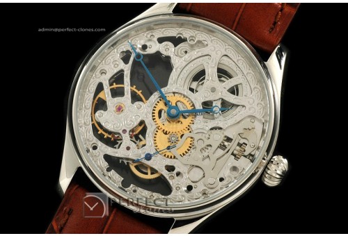IW01002 F A Jones SS Decorated Skeleton Dial Decorated Bridges U