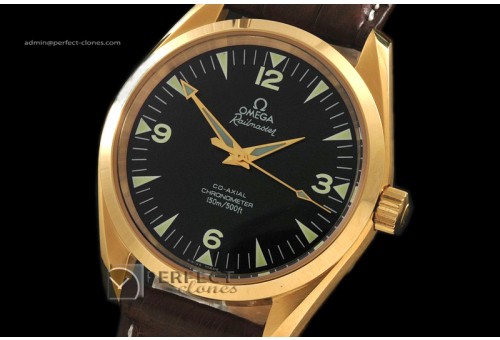 OMRA10005 FG Black 39mm 110th Limited Ed Leather Swiss Eta 2824