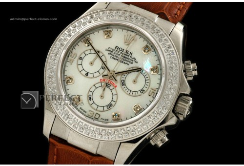 RLDS10042 LE MOP Wht Dial Diam Markers/Bez Running Secs@ 6.00