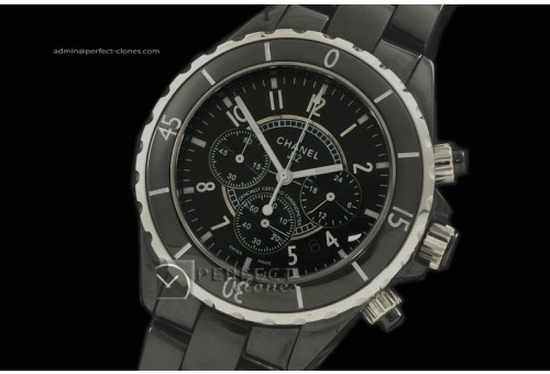 CHA10003 J12 Black Chronograph, Full Ceramic Working Chronos