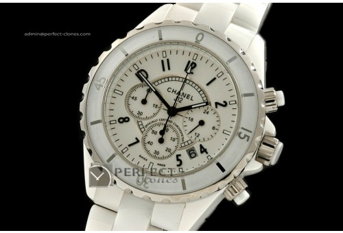 CHA10004 J12 White Chronograph, Full Ceramic Working Chronos
