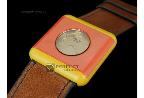 PR10002 Vernice Plexi Peach/Yellow Swiss Quartz c/w Boxset/Paper