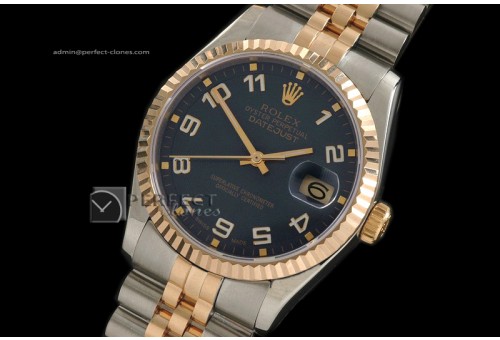 RDJMT10077 14K Wrapped Blue Dial Numeral Markers Swiss Eta